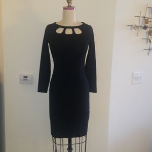 Calvin Klein Rayon/Nylon Blend Black Bodycon Dress